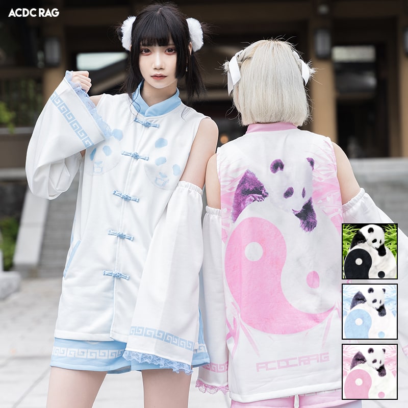 楽天市場】パンダチャイナ NSジャケット ノースリーブ 原宿系 原宿