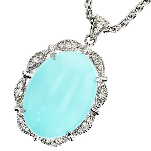 楽天市場】ターコイズ(トルコ石) ネックレス 24.26ct K18WG 24ct 24