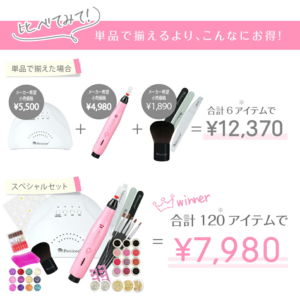 楽天市場】【マシン付き120点キット】ジェルネイルキット 初心者