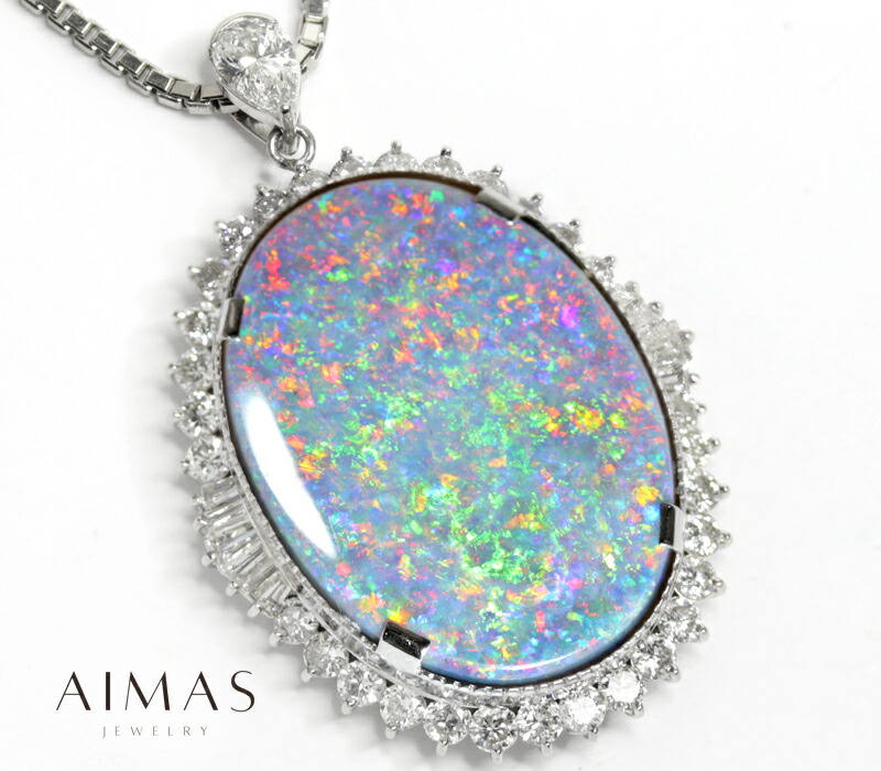 楽天市場】【ｾｰﾙ】ブラックオパール 19.91ct ネックレス PT850/PT900