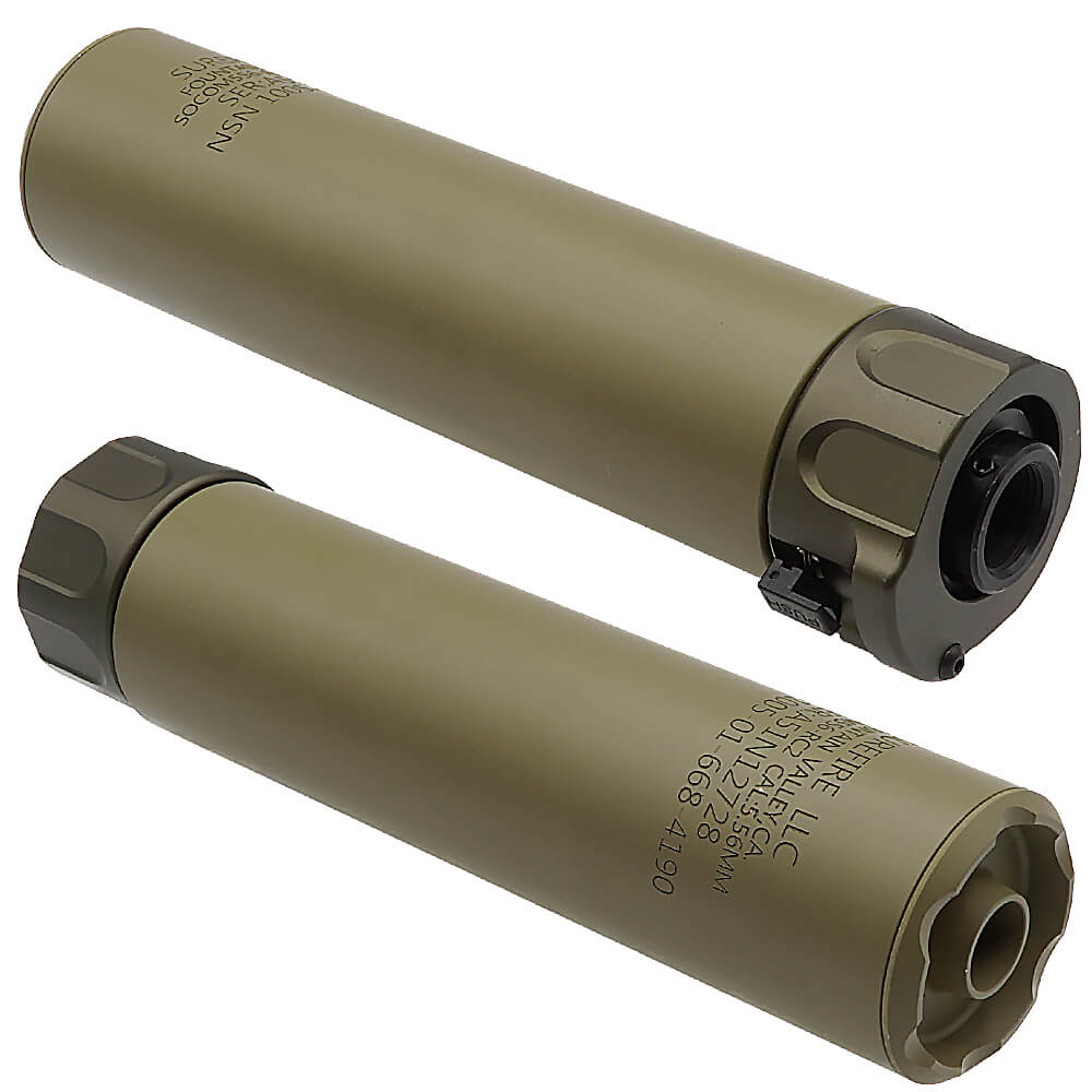 消音材入り！フラッシュハイダー付き5.56RC2タイプサプレッサータンカラー