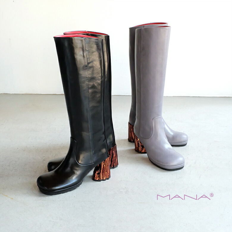 楽天市場】MANA マナ レディース ロングブーツ デザインヒール
