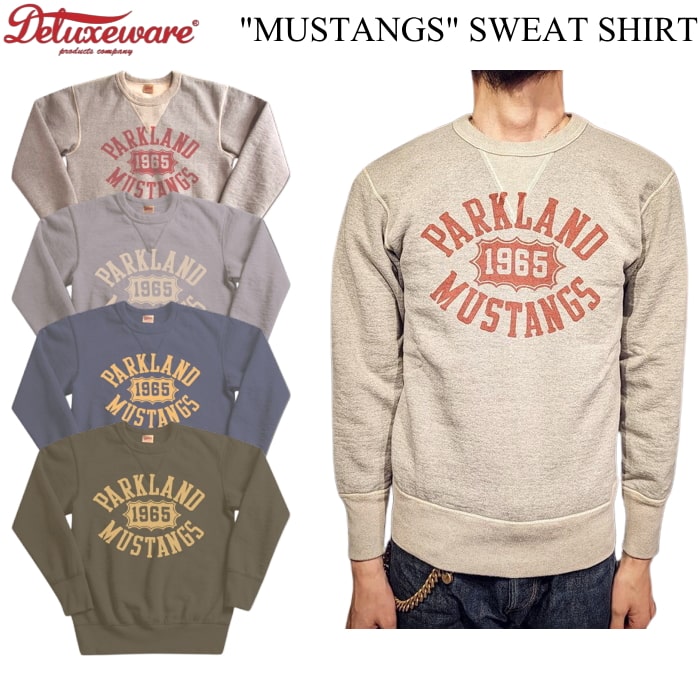 楽天市場】DELUXEWARE デラックスウエア S101-43 MUSTANGS SWEAT SHIRT