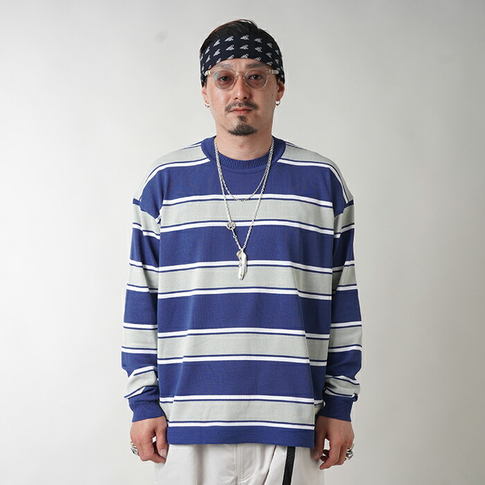 楽天市場】NASTOYS ナストイズ /「Border Crew Neck L/S Knit / NAVY