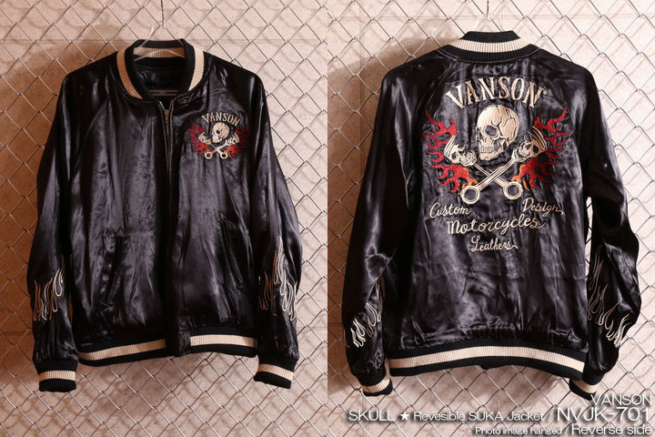 楽天市場】当店別注 VANSON バンソン スカル刺繍 リバーシブル