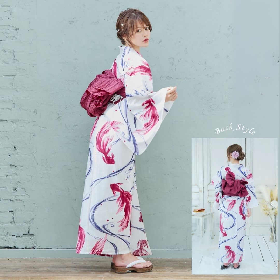 楽天市場】レディース 浴衣 4点set 4点セット 高級浴衣 白地 ひまわり