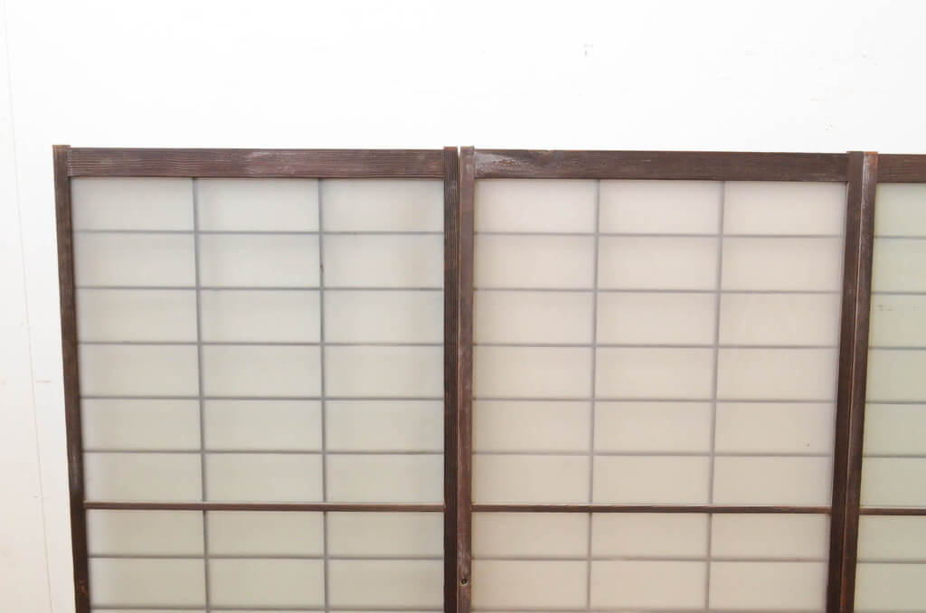 楽天市場】▽現状販売▽ アンティーク建具 格子入り幅狭ガラス窓4枚