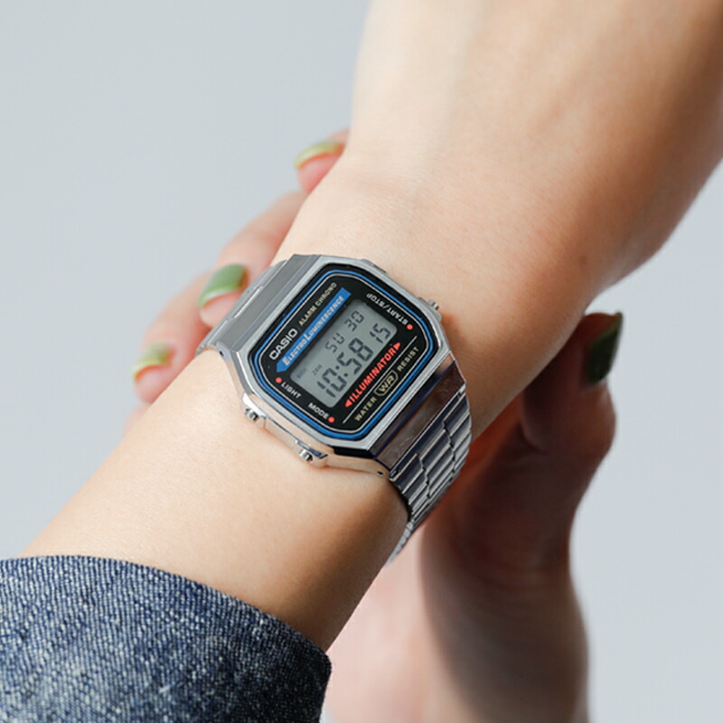 楽天市場】CASIO カシオ スタンダード デジタル 腕時計 a-168wa-1-rf