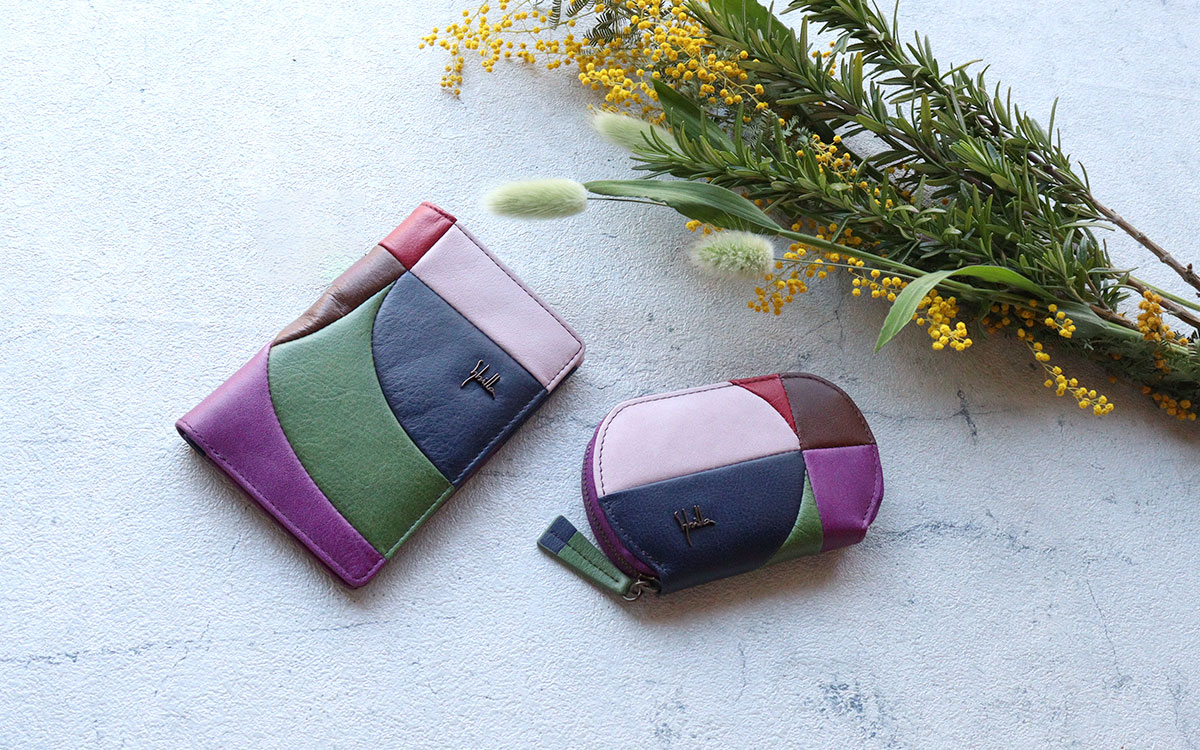 楽天市場】ミニ財布 パッチワーク マルチカラー アート 牛革 sybilla