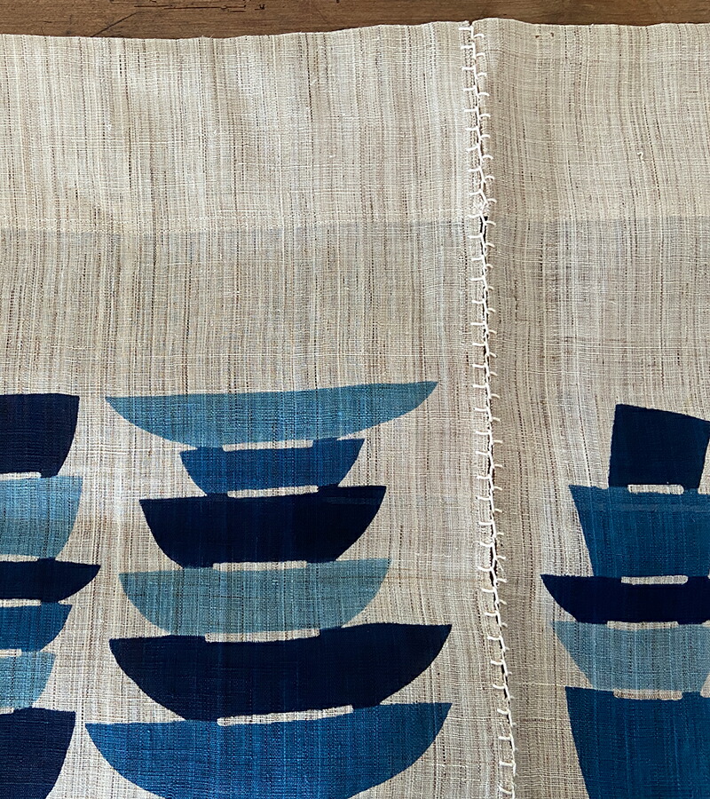 楽天市場】よつめ染布舎 器がさね 墨染のれん 作家 小野豊一 型染め