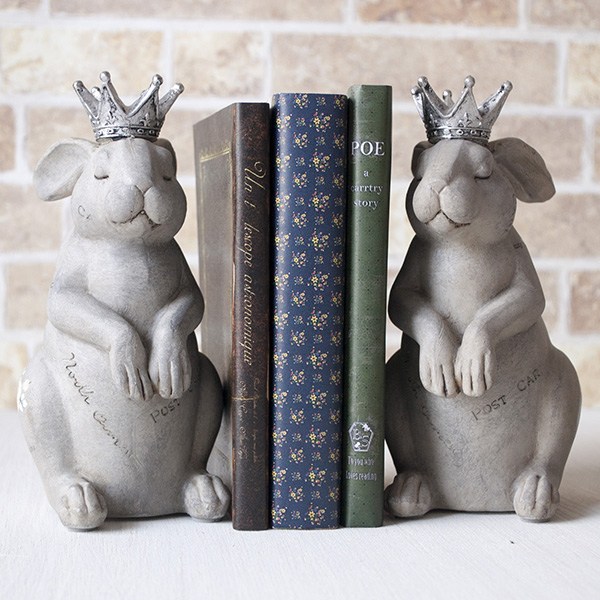 楽天市場】ブックエンド クラウンうさぎ(SET)本立て ブックスタンド