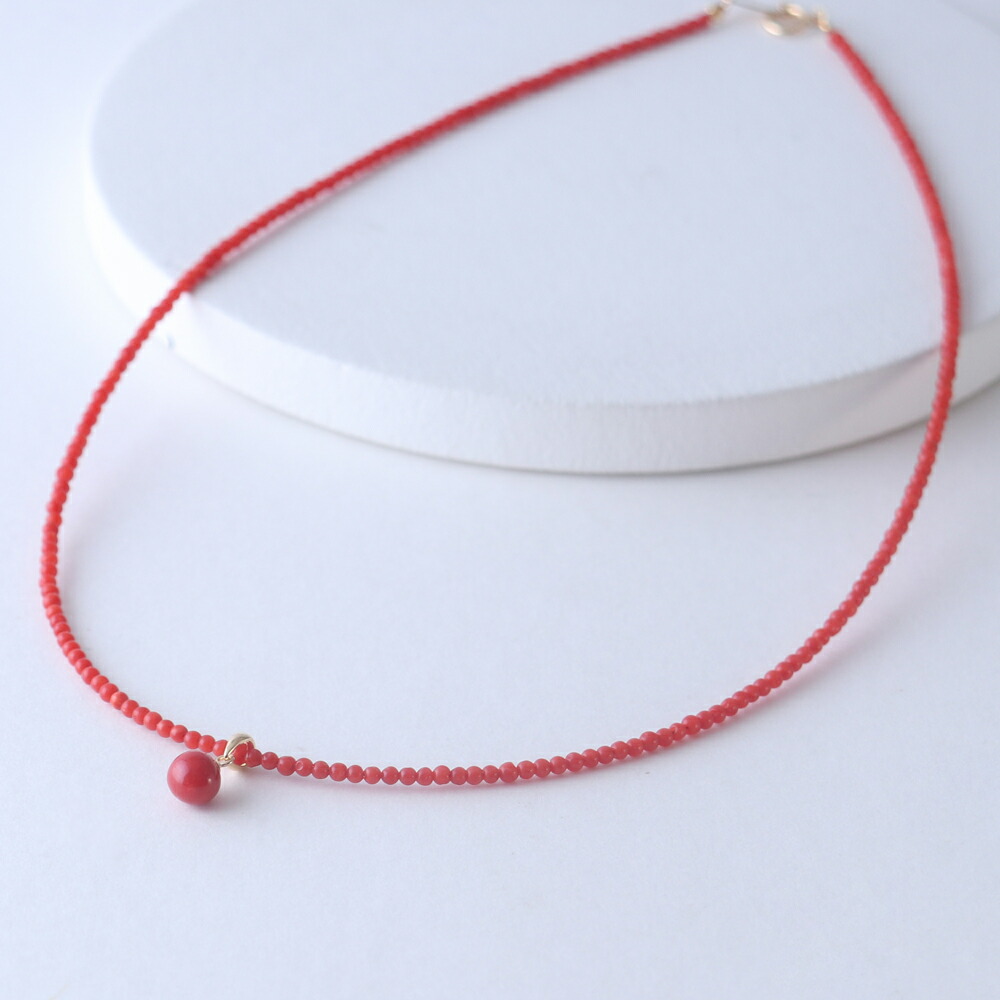 楽天市場】≪1年保証付き≫ 赤珊瑚5.8ミリUP玉付きK18ネックレス 3月
