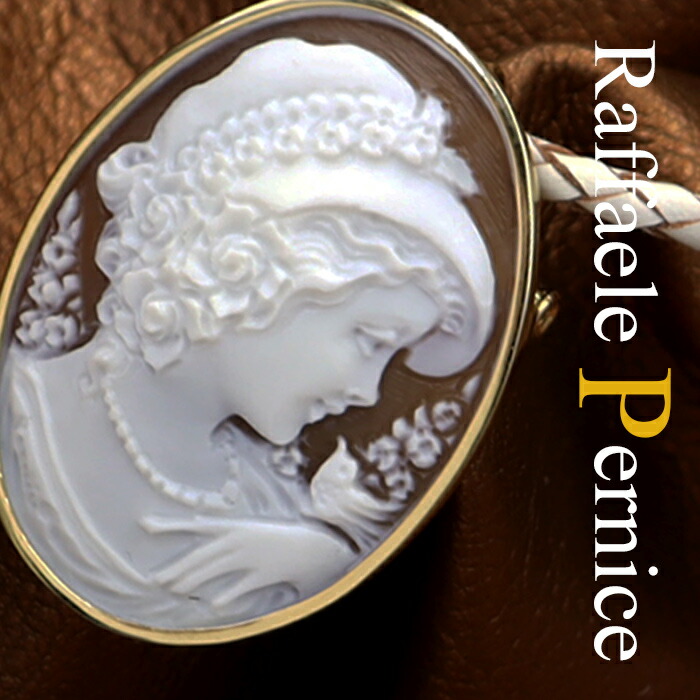 楽天市場】カメオ ブローチ ネックレス j18金枠付き 女性像のシェル