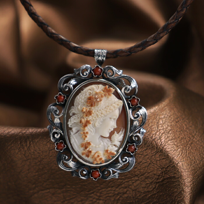 楽天市場】カメオブローチ＆ネックレス シェルカメオ 女神バッカンテ