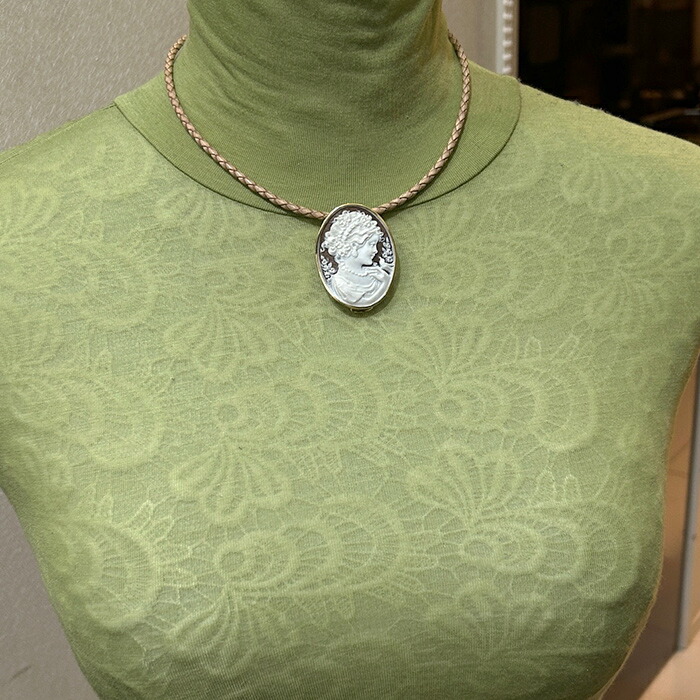 楽天市場】カメオブローチ&ネックレス 18金ゴールド枠付き シェル