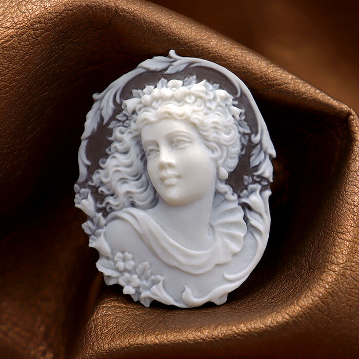 楽天市場】カメオ 花と春と豊穣を司る女神フローラ 立体的な正面顔の