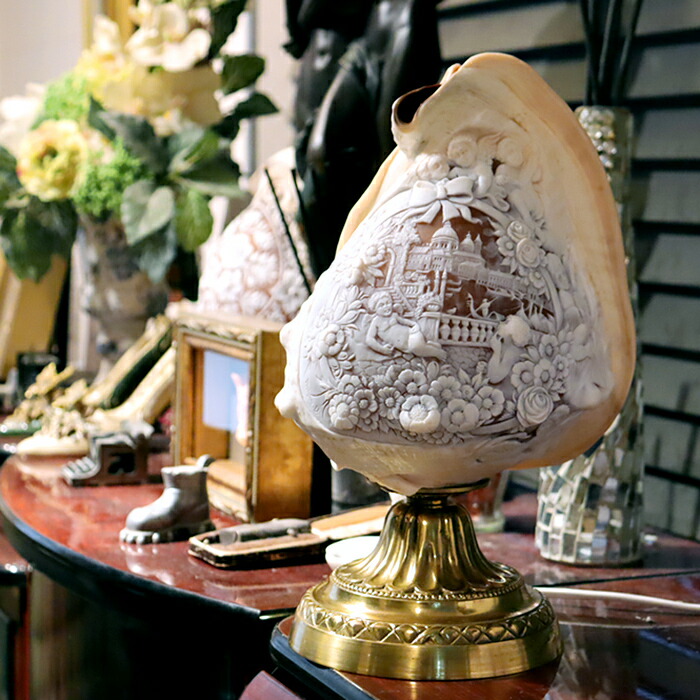 楽天市場】ランプ製品 イタリア製カメオ シェルカメオ 立体的なお花の