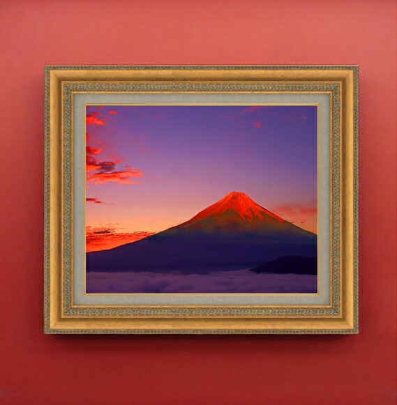 楽天市場】【油絵 直筆仕上げ】赤富士（1） F6サイズ 額入りインテリア