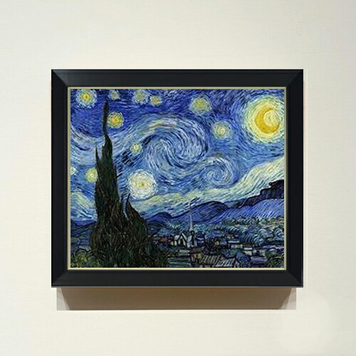楽天市場】【油絵 直筆仕上げ】ゴッホ 星月夜 F8 【シンプルフレーム