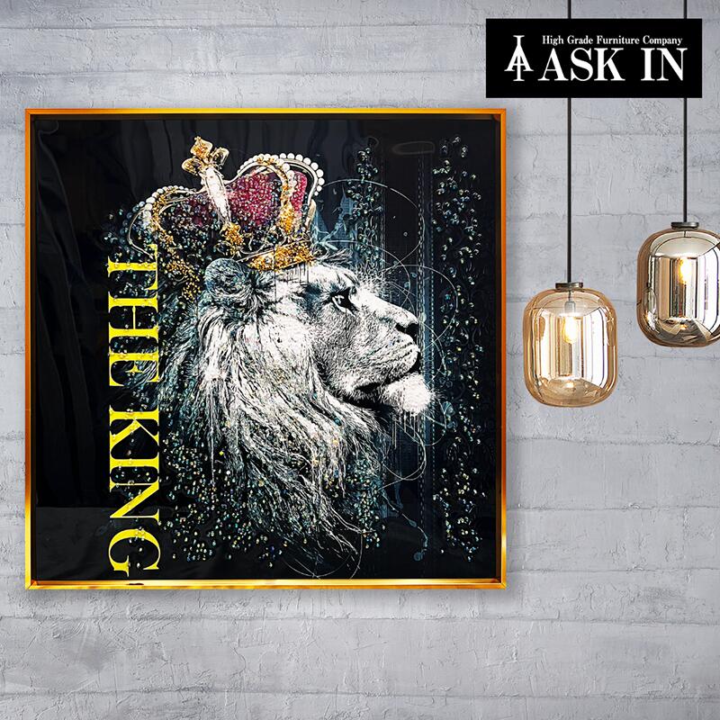 楽天市場】クリスタルアート おしゃれ 51x51cm アート ライオン クール