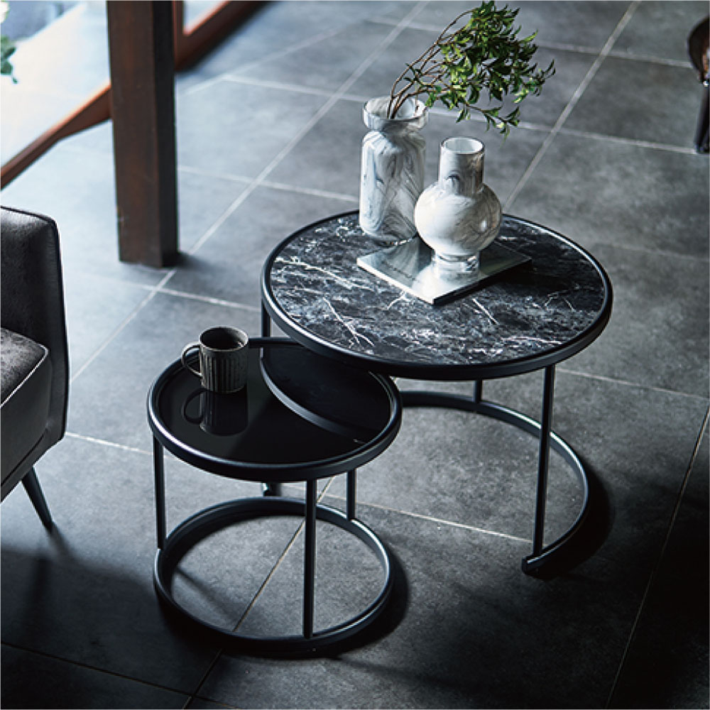 楽天市場】ネストテーブル 2台セット サイドテーブル スチール