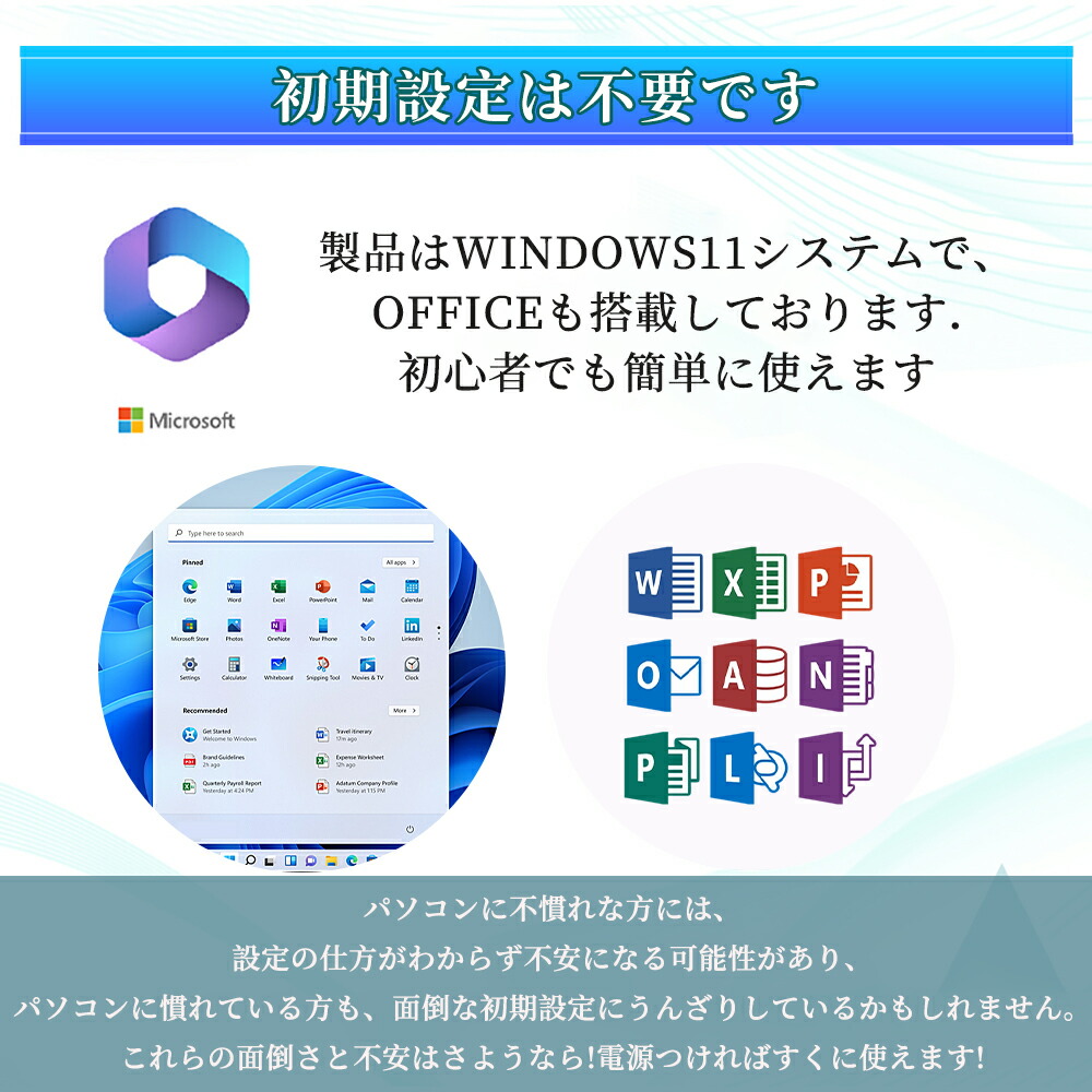 楽天市場】ノートパソコン office付き 初期設定済み Windows11 新品 高