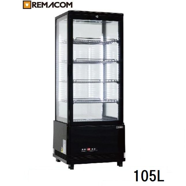 楽天市場】4面ガラス ドリンク冷蔵ショーケース 105L[R4G-105SLB