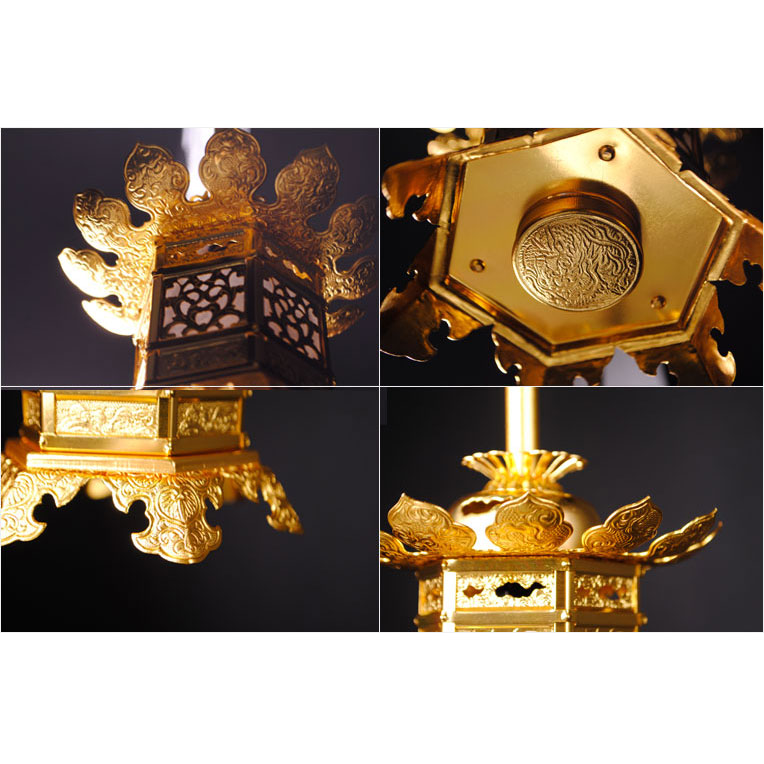 楽天市場】吊灯篭【アルミ製 神前燈籠 六角丁足型：真宗（お東）2.0寸