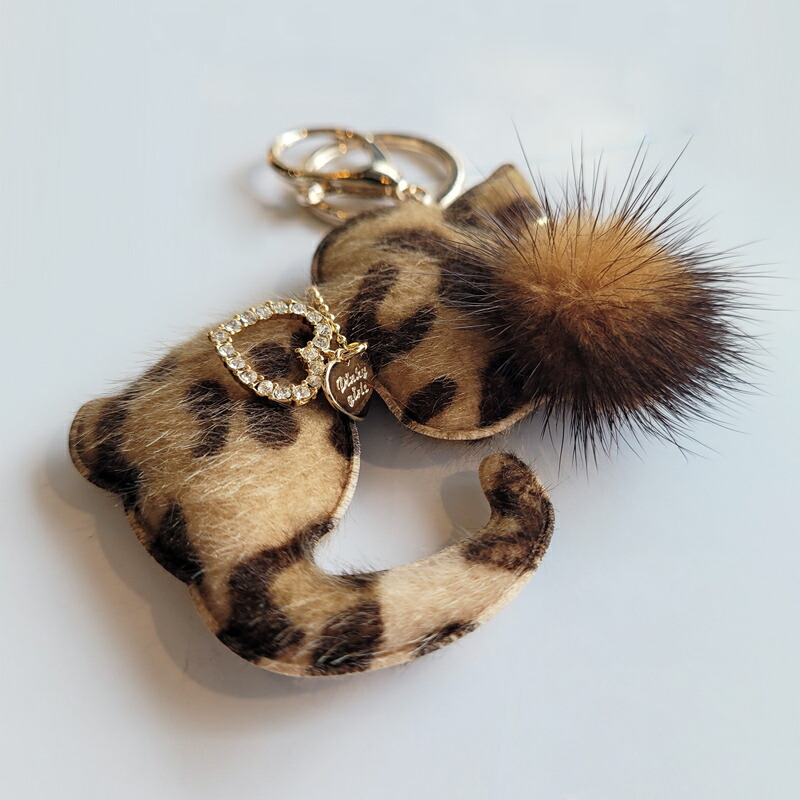 楽天市場】可愛いミンクファーチャーム 猫 ねこキーホルダー ハラコ調