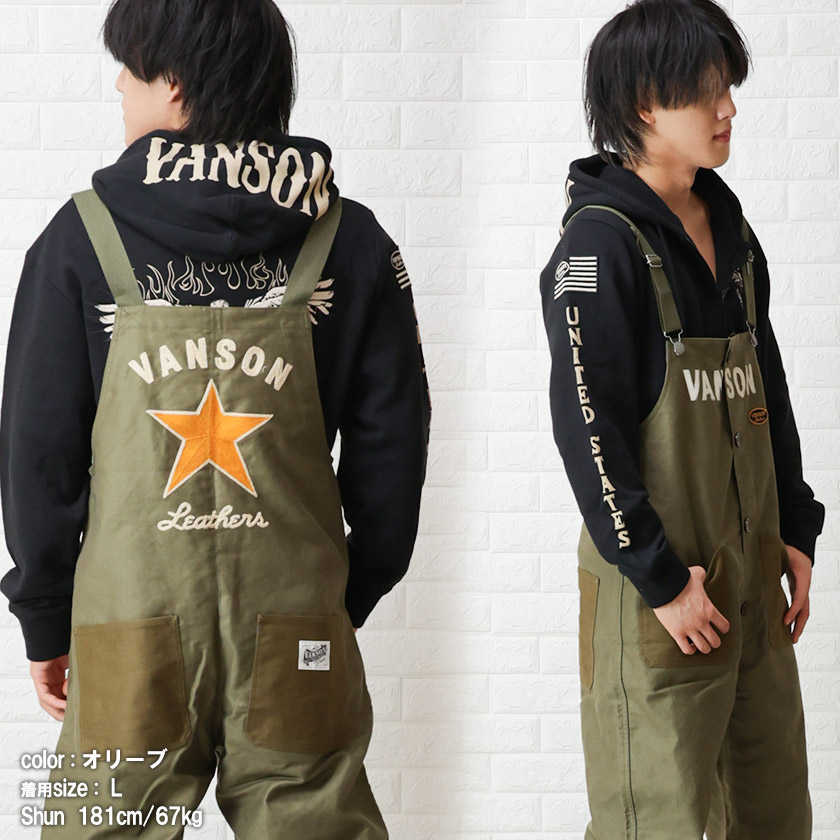 楽天市場】VANSON バンソン オーバーオール 刺繍 メンズ サロペット