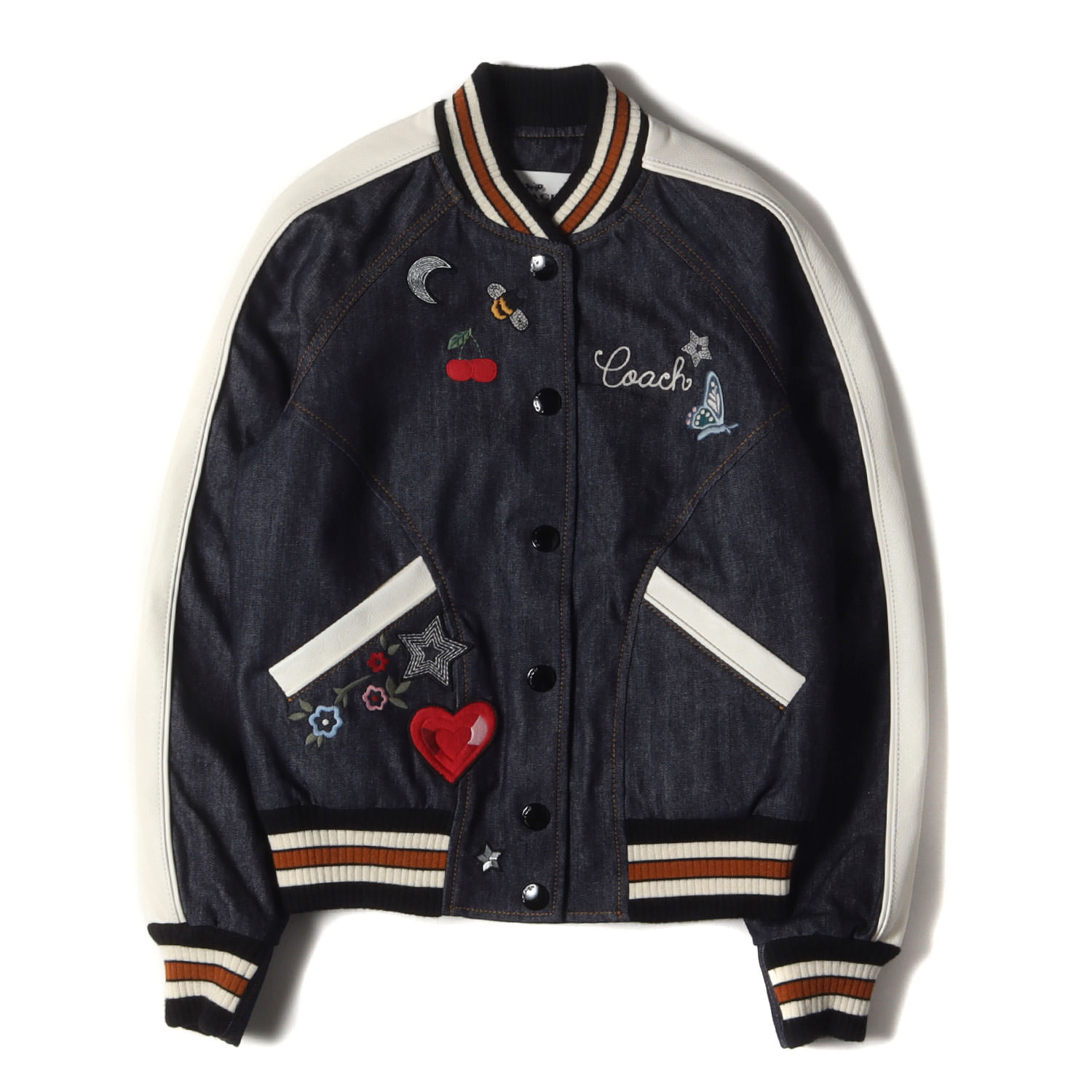 楽天市場】COACH コーチ ジャケット サイズ:XS ワッペン ロゴ 刺繍