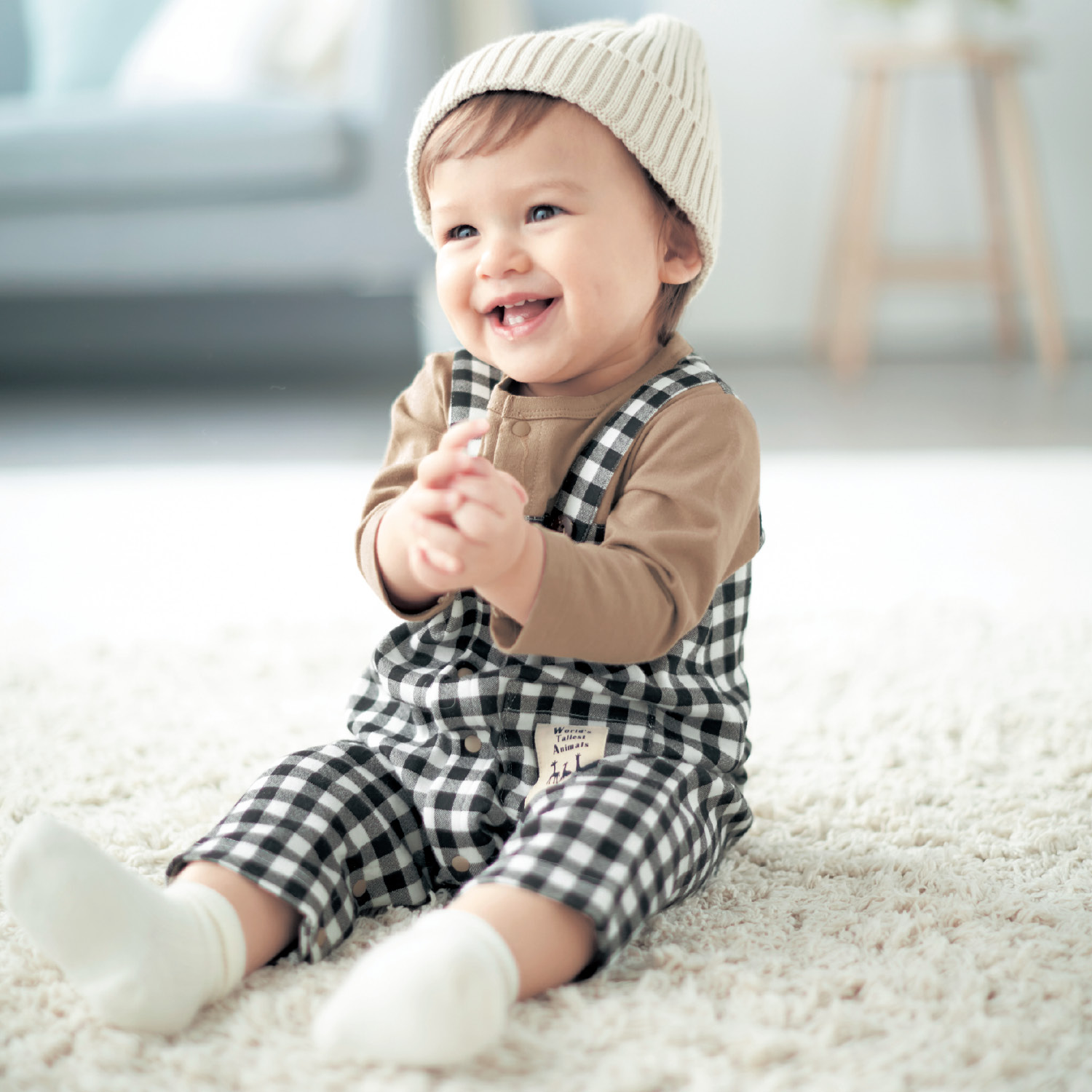 新品】ギンガムチェック 長袖カバーオールfamilia 70 新品】ギンガム