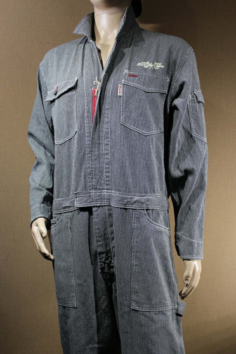 楽天市場】ツナギ つなぎ ヒッコリーストライプ ハーレー バイカー