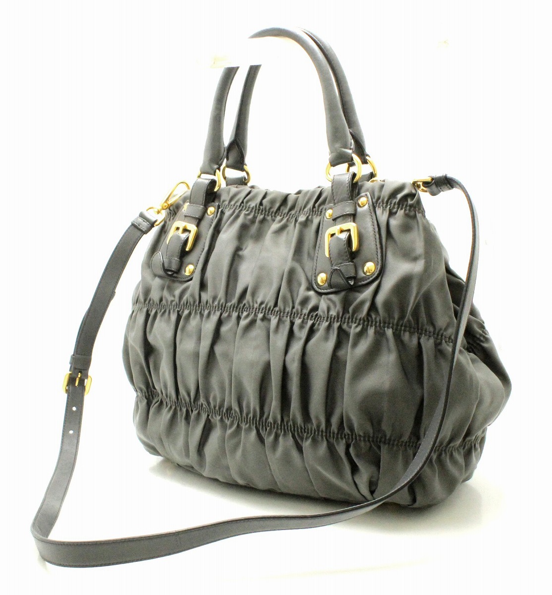 楽天市場】【バッグ】PRADA プラダ ギャザー ハンドバッグ ショルダー