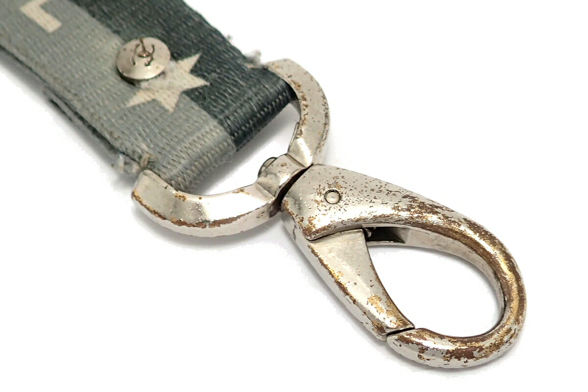 楽天市場】CHANEL シャネル ネックストラップ ロゴ ナイロン グレー系