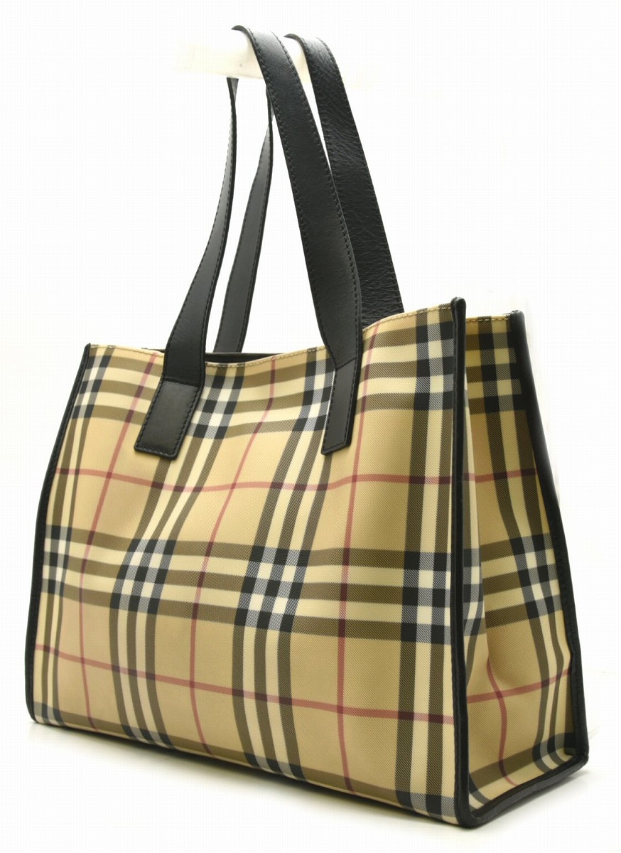 akp様】Burberry バーバリーロンドンノバチェックPVCトートバック②
