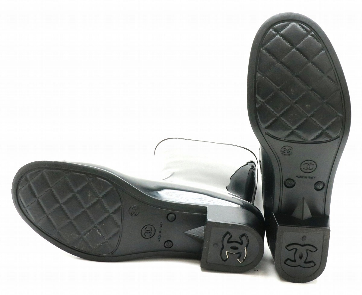 楽天市場】【靴】CHANEL シャネル カメリア レインブーツ 長靴 ラバー