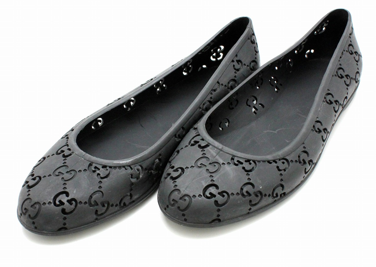 楽天市場】【靴】GUCCI グッチ パンプス ラバー フラットシューズ