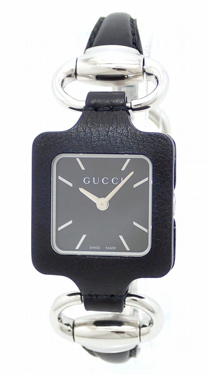 楽天市場】【ウォッチ】GUCCI グッチ ブラック文字盤 SS レザー