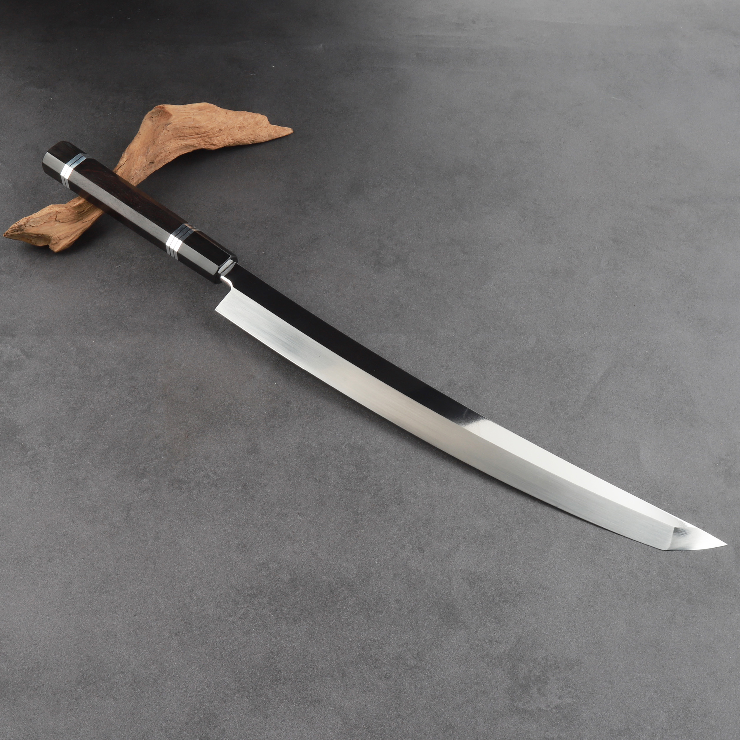 楽天市場】鬼反り先丸包丁 刺身包丁 尺二（刃渡り360mm）通常鏡面