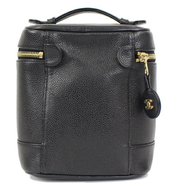 楽天市場】Bランク シャネル バニティバッグ キャビアスキン ブラック