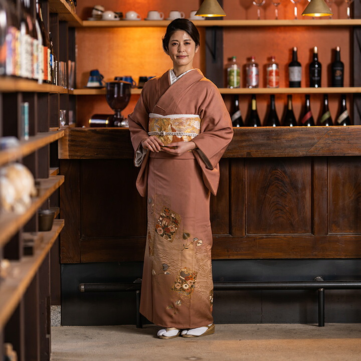 楽天市場】【レンタル 高級正絹 色留袖 フルセットレンタル】丁字茶色