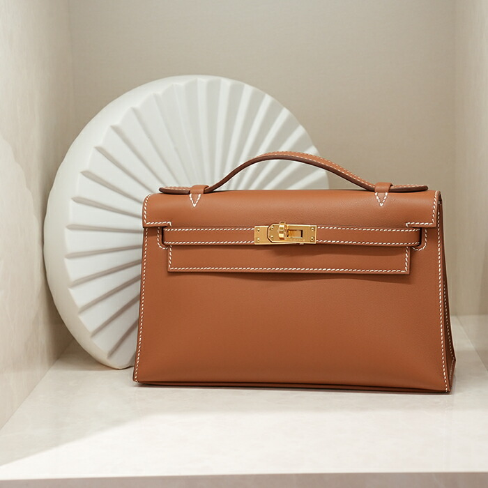 楽天市場】エルメス ポシェットケリー スイフト ゴールド ゴールド金具