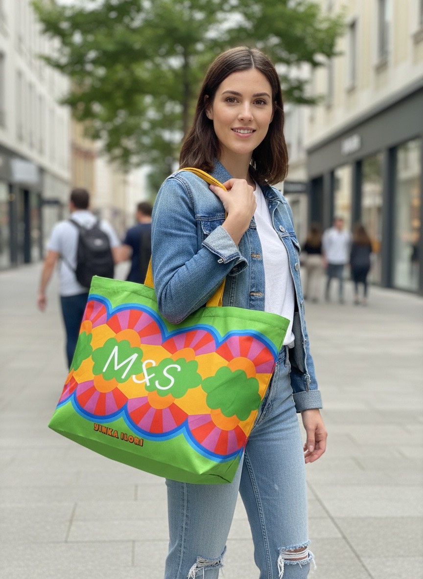 楽天市場】トートバッグ イギリス M&S x インカ・イロリ コラボバッグ
