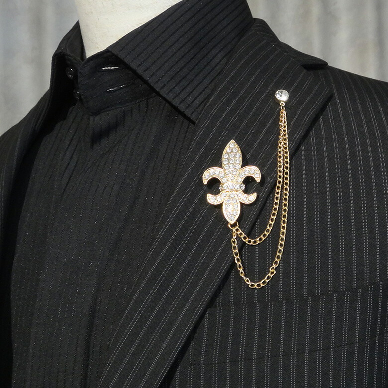 楽天市場】フルールドリス クリアストーン チェーン ラペルピン