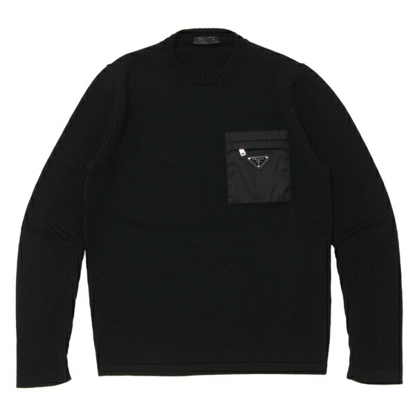 楽天市場】プラダ ニット セーター トライアングルロゴ ブラック