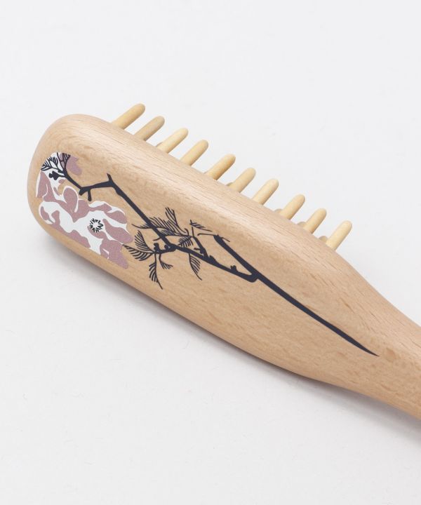 楽天市場】倭物やカヤ公式店 [花の四角つげ櫛ブラシ] 和柄 和モダン