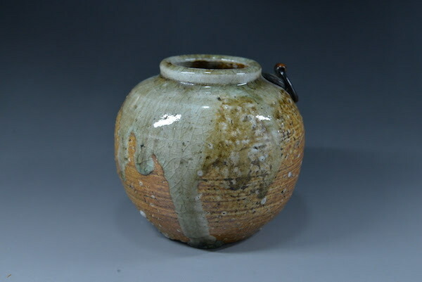 ♥新品♥ 信楽焼 蹲る ♥ 上田寿方 極上作品 共箱付き 花瓶 花器