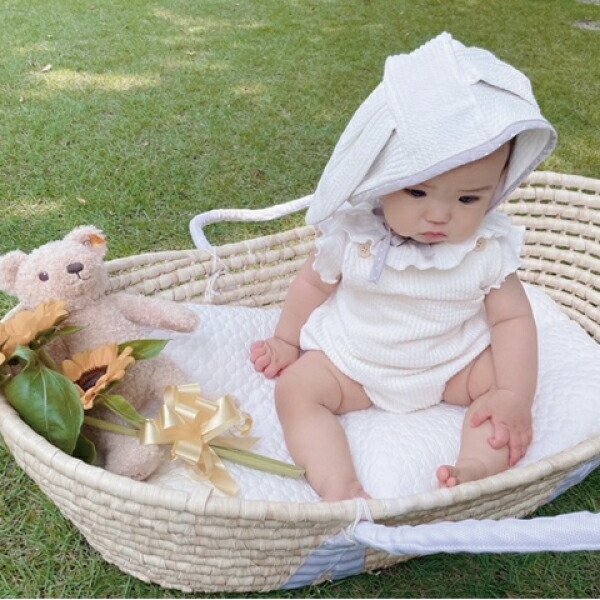 楽天市場】【対象商品B】うさぎサロペット ロンパース ベビー 2点