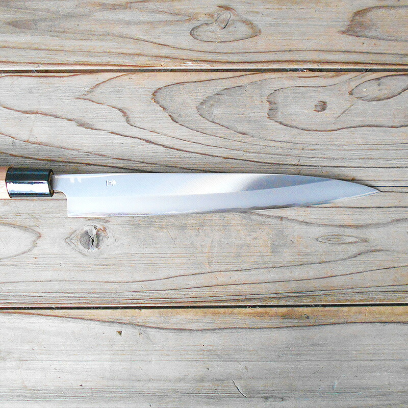 楽天市場】柳刃包丁 240mm 青紙1号 磨 両刃 化粧箱つき 送料無料